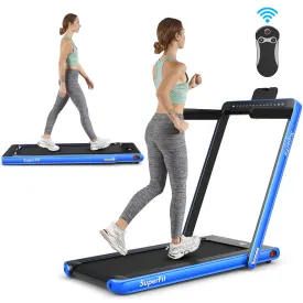 2 in 1 Dual Display Folding Treadmill Jogging Machine W/APP Control