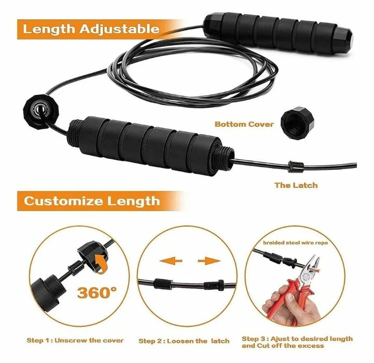 2-Pack: Tangle-Free Rapid Speed Cable 9-Foot Jump Rope