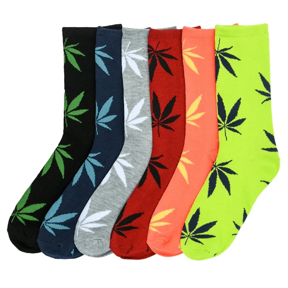 3 Pairs High Quality Cotton Socks Fashion Marijuana leaf Casual Long Unisex 9-11
