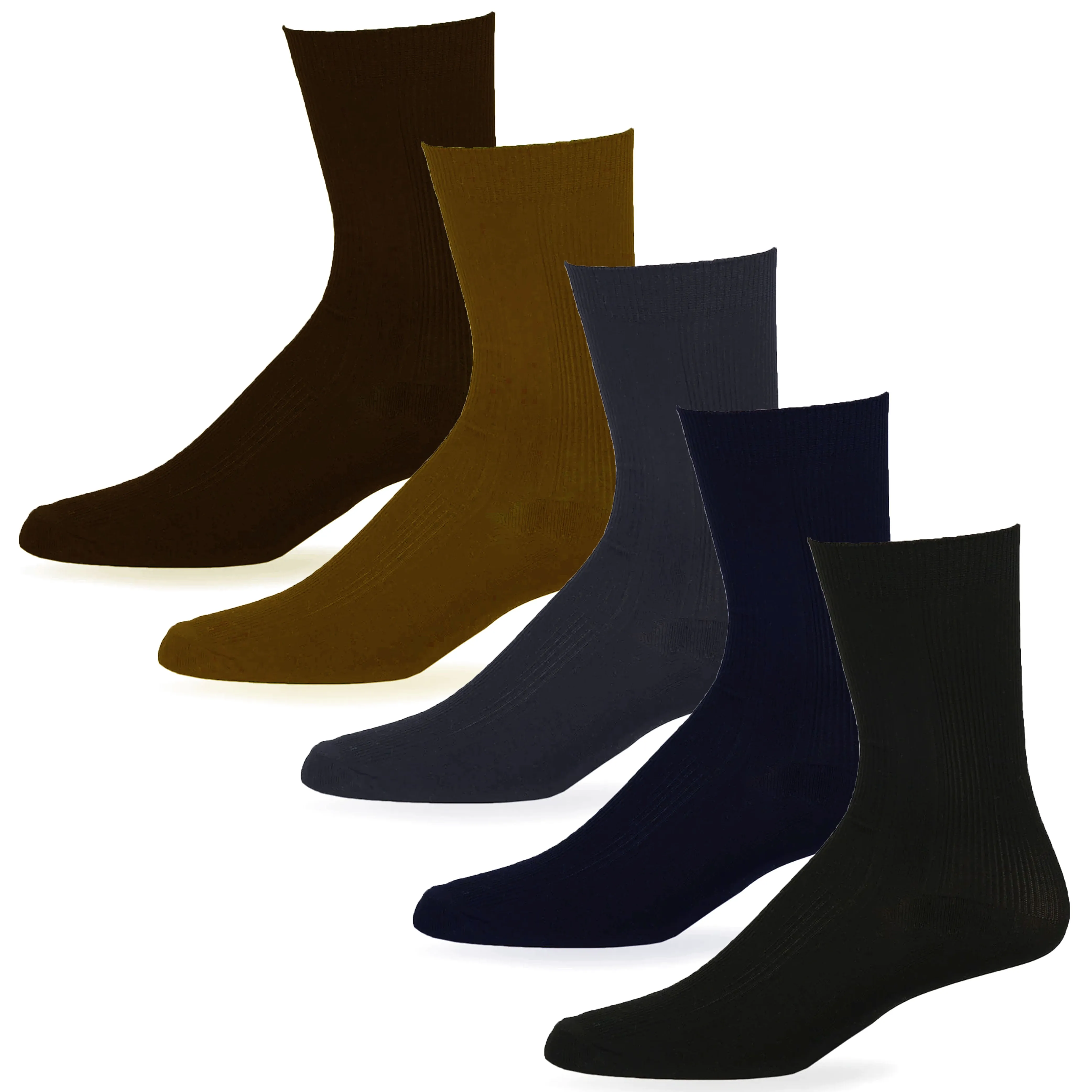 6 Pairs Mens Dress Socks Fashion Casual Crew Multi Color Polyester Size 10-13