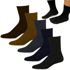 6 Pairs Mens Dress Socks Multi Color Fashion Casual Crew Polyester Size 9-11