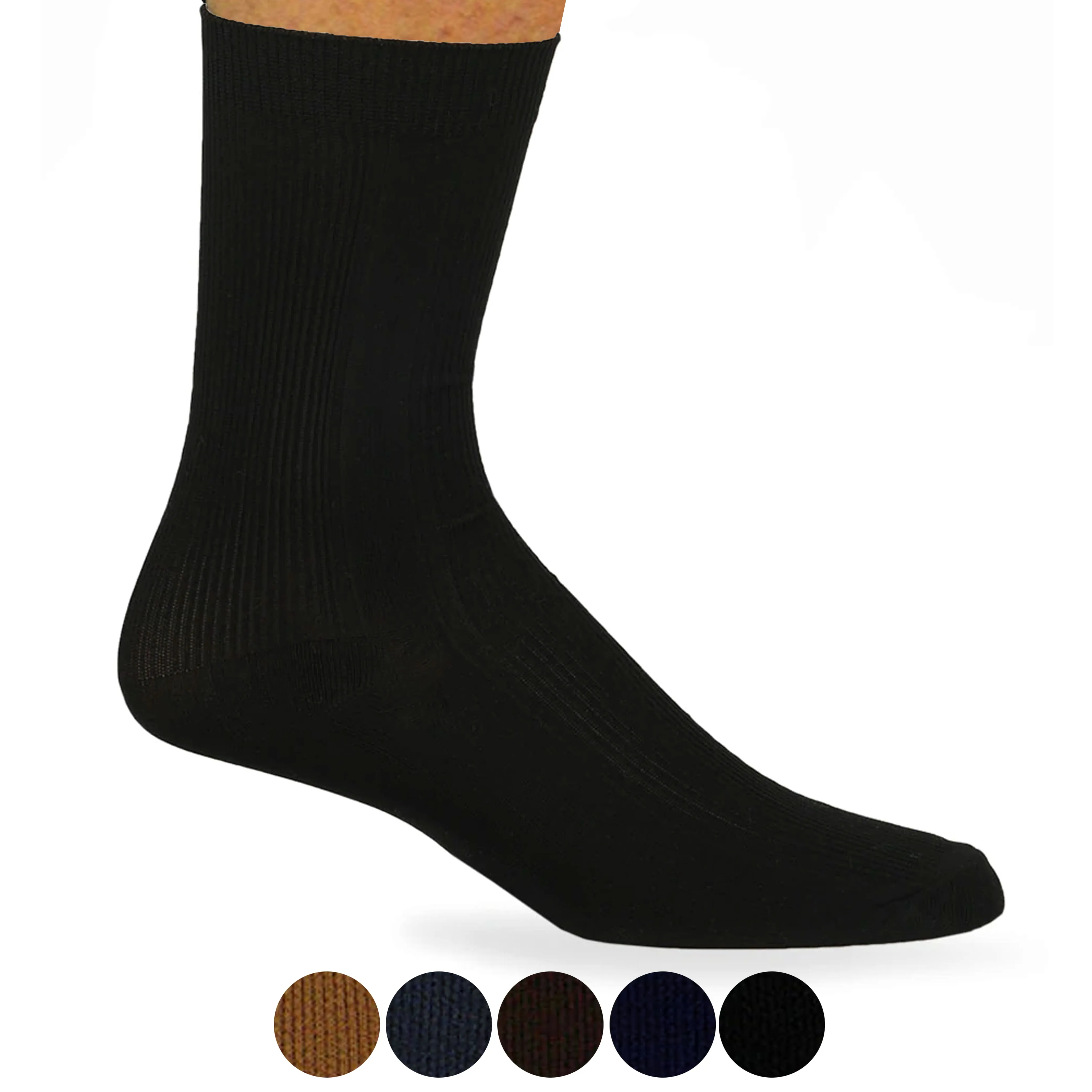 6 Pairs Mens Dress Socks Multi Color Fashion Casual Crew Polyester Size 9-11