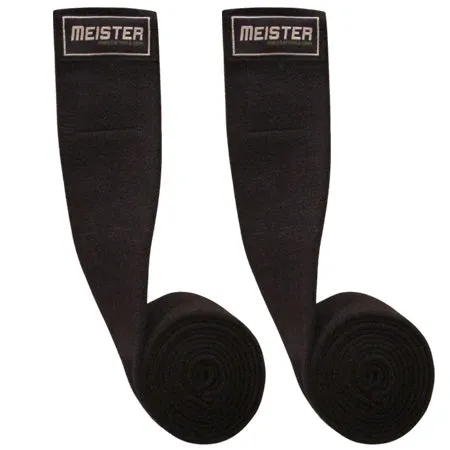 72" Power Knee Wraps w/ Hook Closures (Pair) - Black