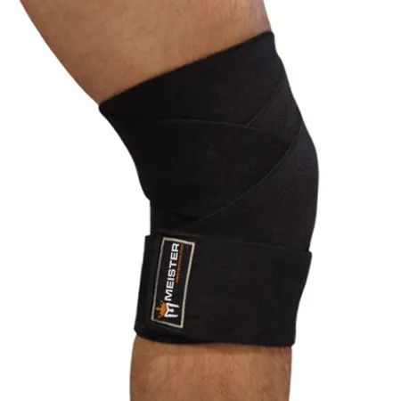 72" Power Knee Wraps w/ Hook Closures (Pair) - Black