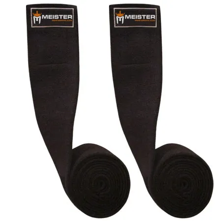 72" Power Knee Wraps w/ Hook Closures (Pair) - Black