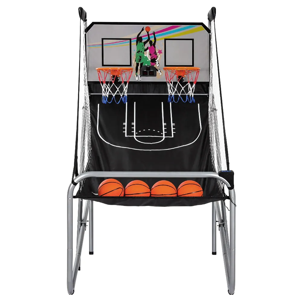 8-Game Basketball Arcade Machine w/ 4 Balls, Steel Frame