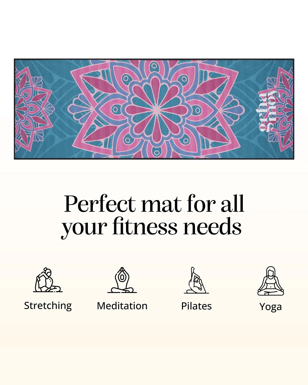 8mm Blue And Pink Mandala Yoga Mat Online | Grhamoy