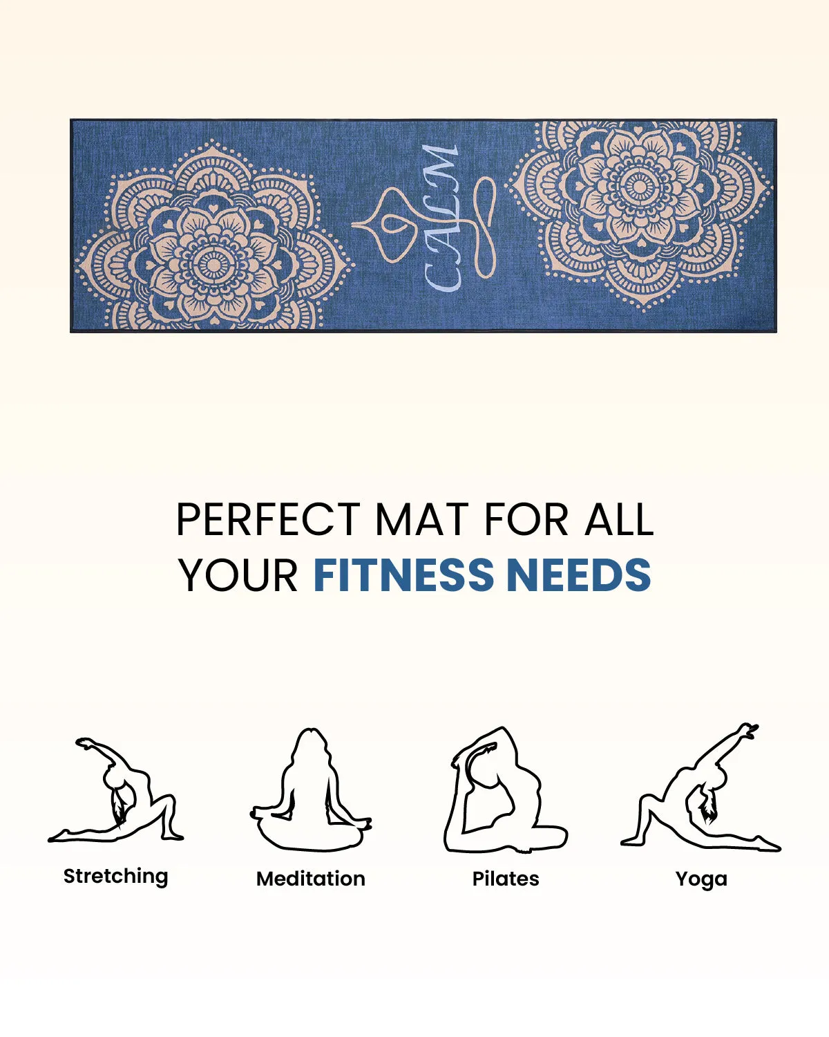 8mm Calm Mandala Asana Yoga Mat Online | Grhamoy