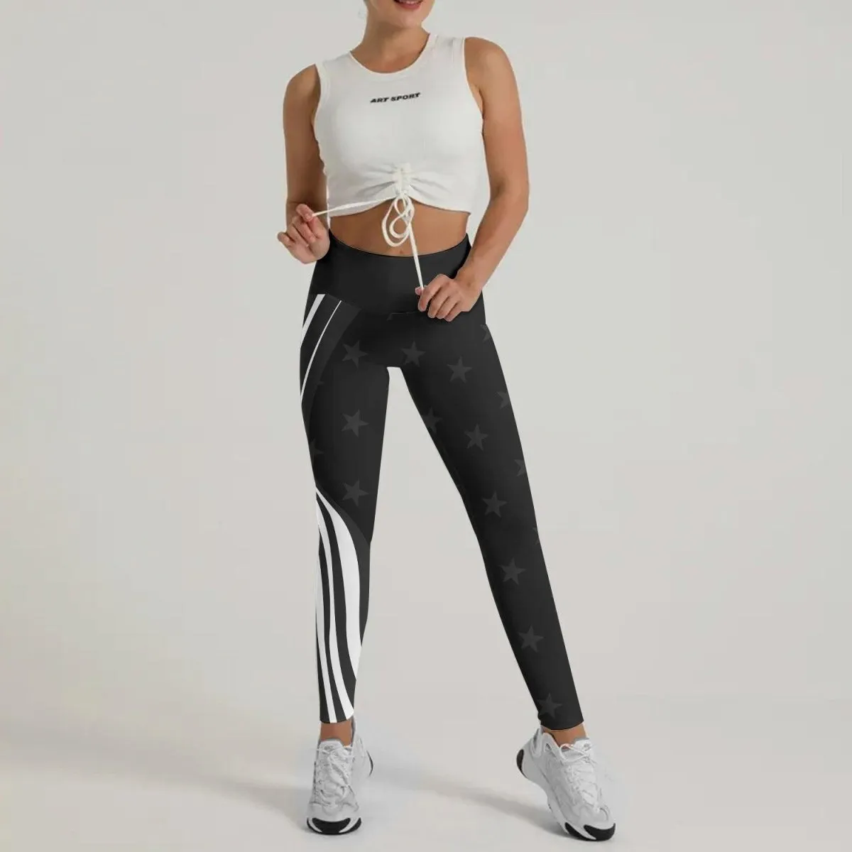 American Flag Black Leggings