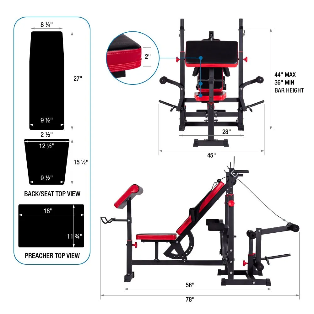 AmStaff Fitness DF-1323 Multifunctional Press Bench