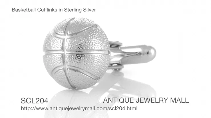 Basketball Cufflinks in Sterling Silver