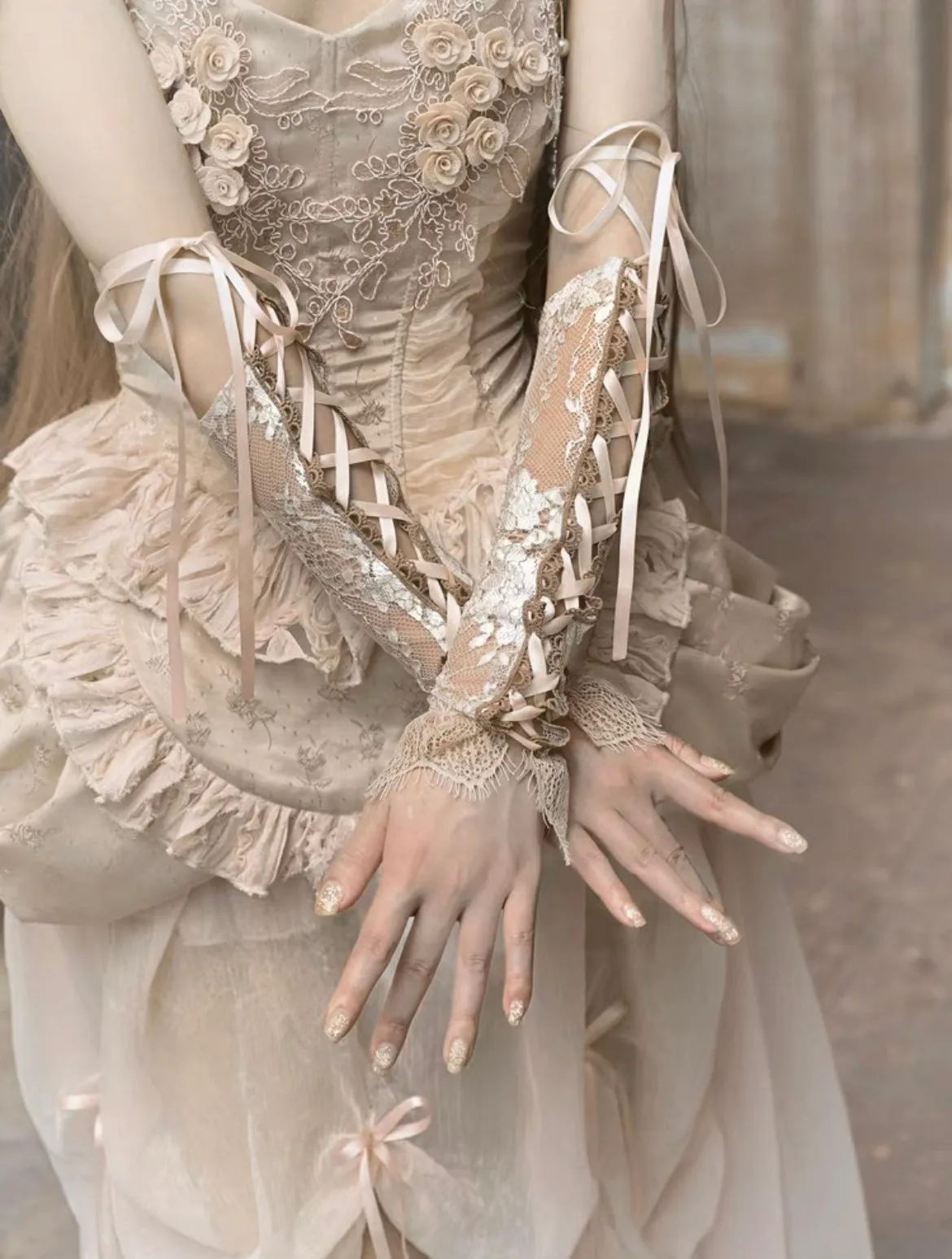 [Blood Supply]Lace Adjustable Hand Sleeve Covers