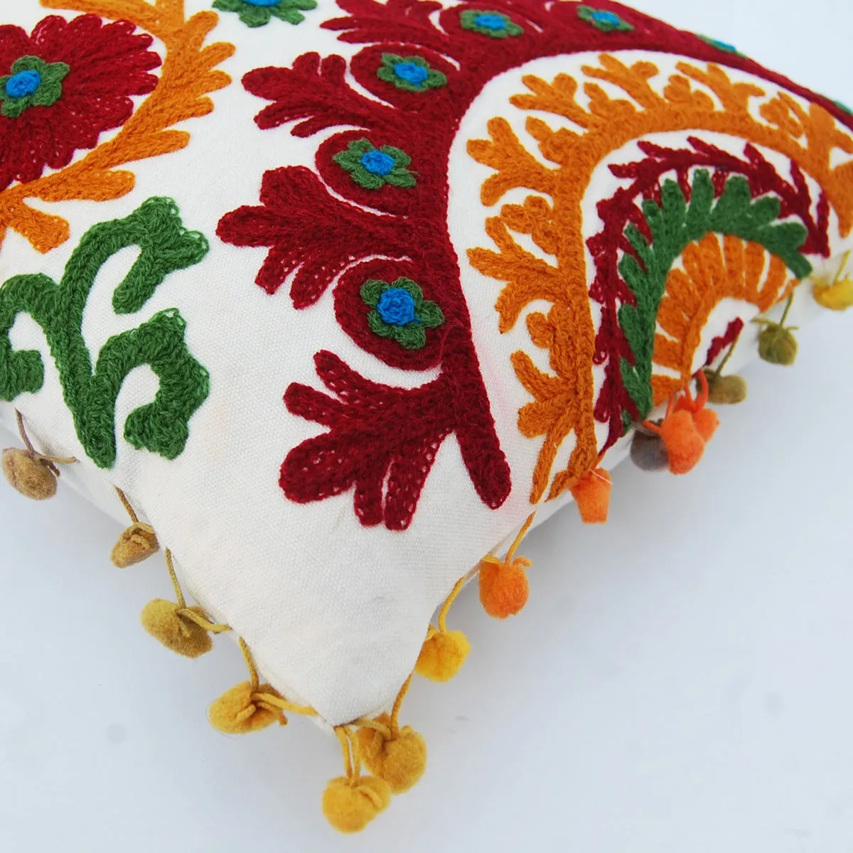 Cotton Pillow Cover Embroidery Suzani Floral Cushions
