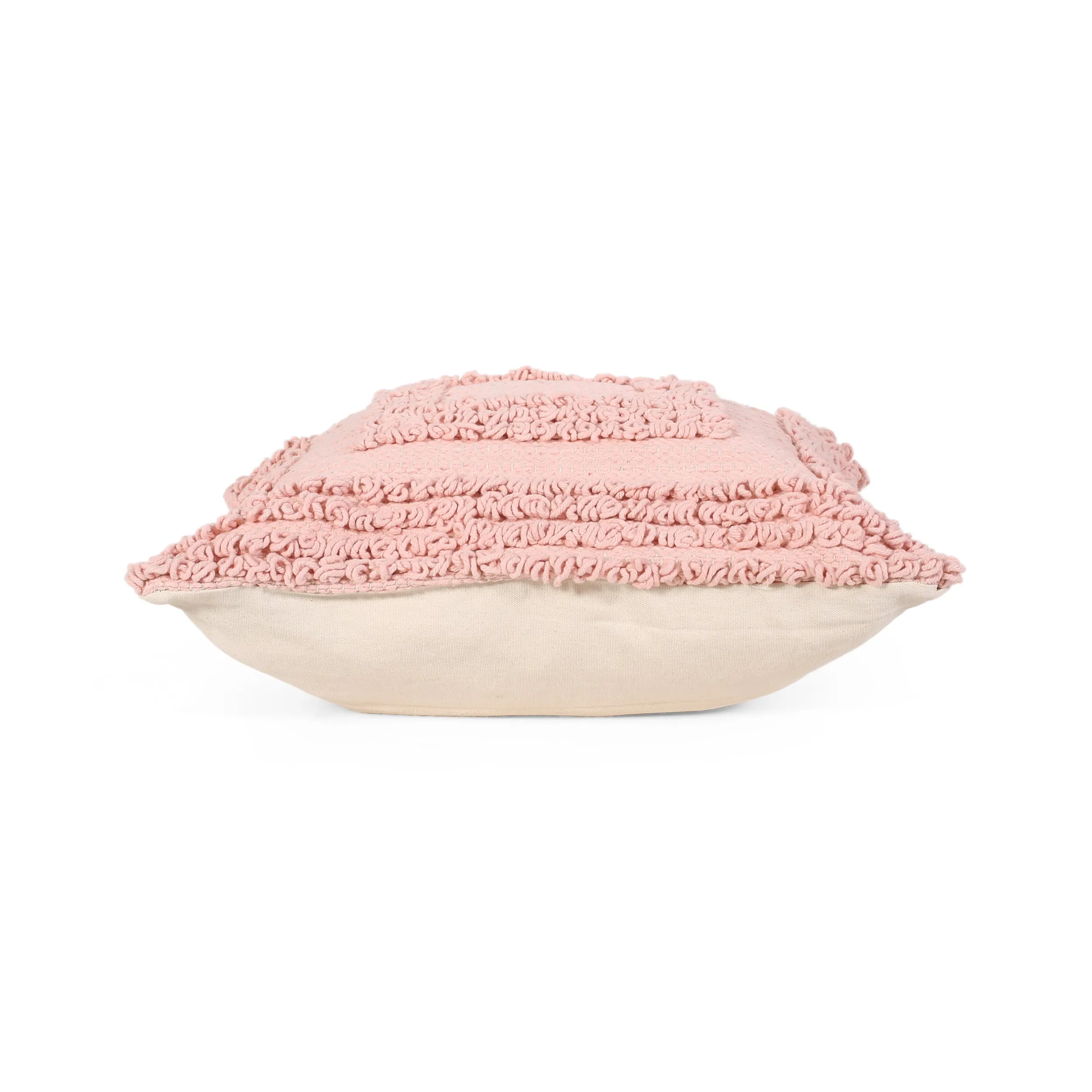Deborah Boho Cotton Pillow Cover (Set of 2), Pink