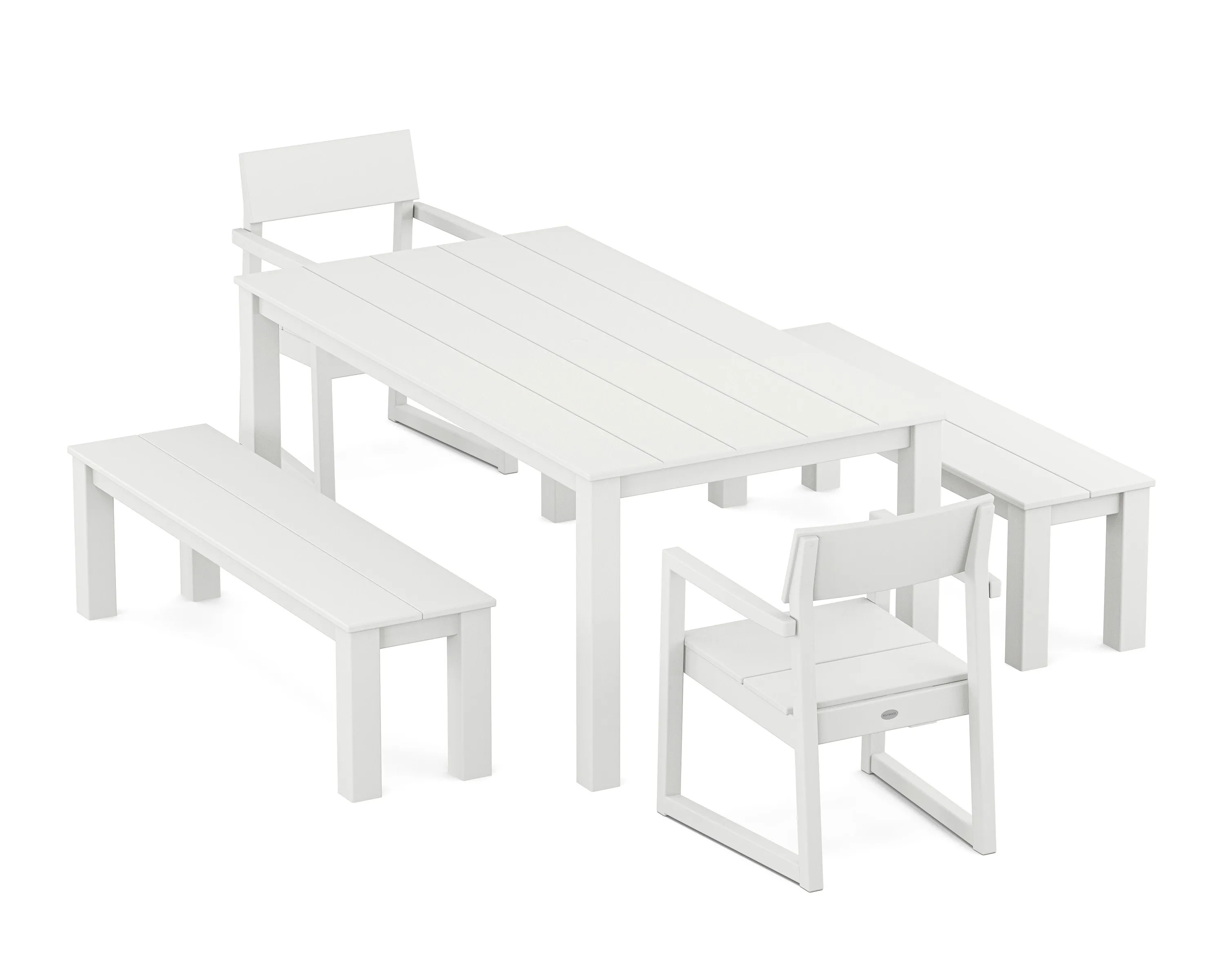 EDGE 5-Piece Parsons Dining Set with Benches