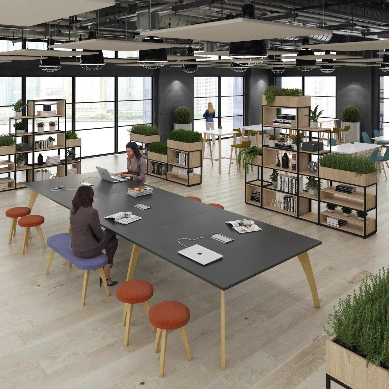 Enable worktable with solid oak legs