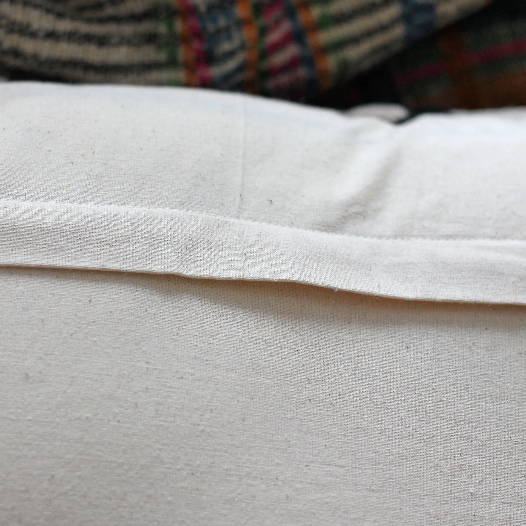 Handwoven Cotton Throw Pillow Cover - Indoor/Outdoor Cushion | Sturdy, Black-White, 18x18"