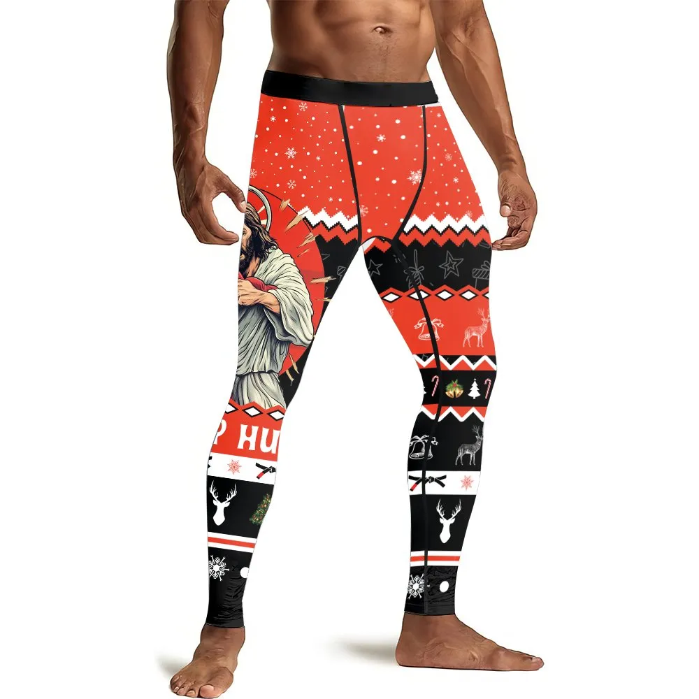 Jesus Deadly Hug Men's Compression Leggings