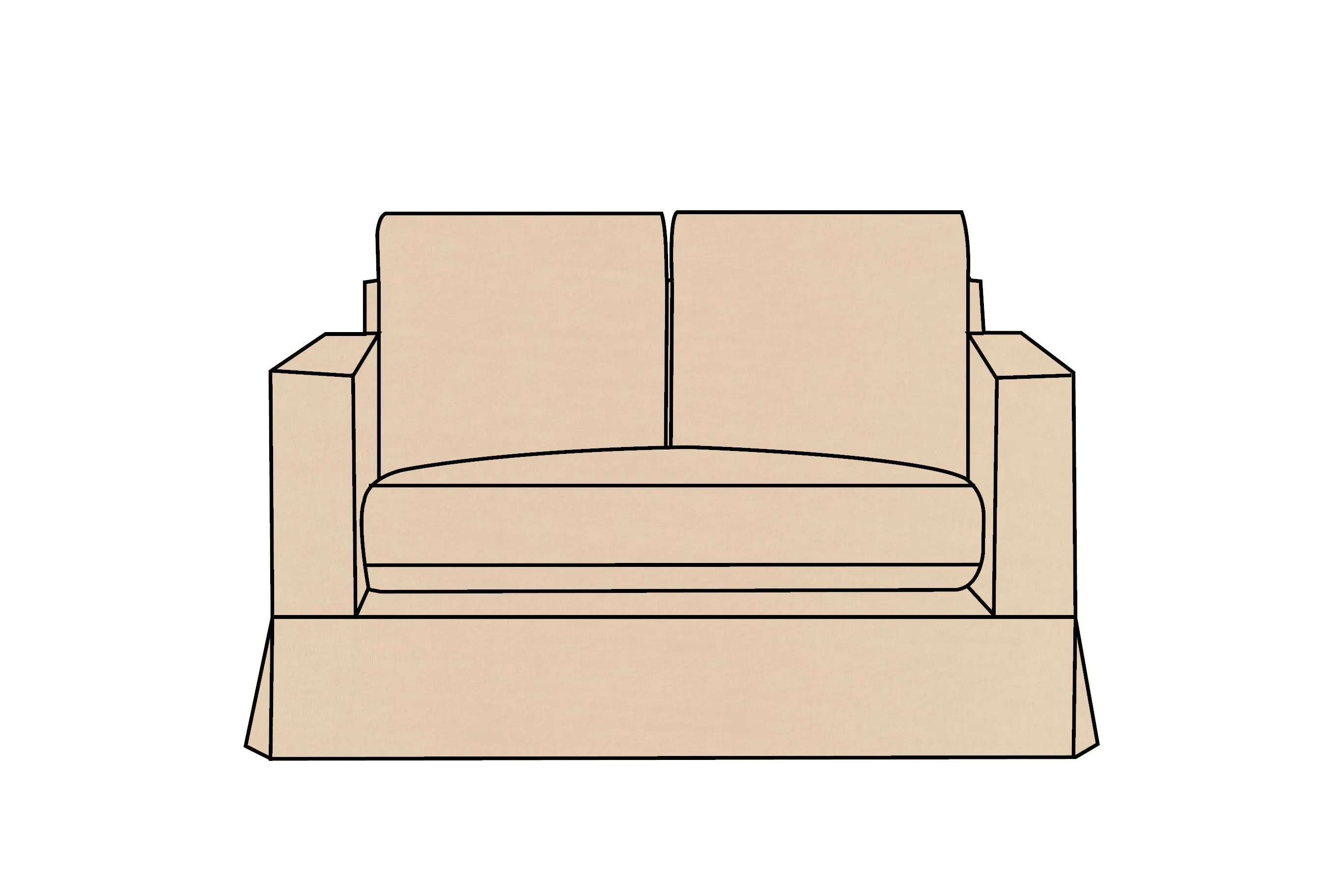 Kate | 2 Seater Extra Loose Cover | Capri Natural