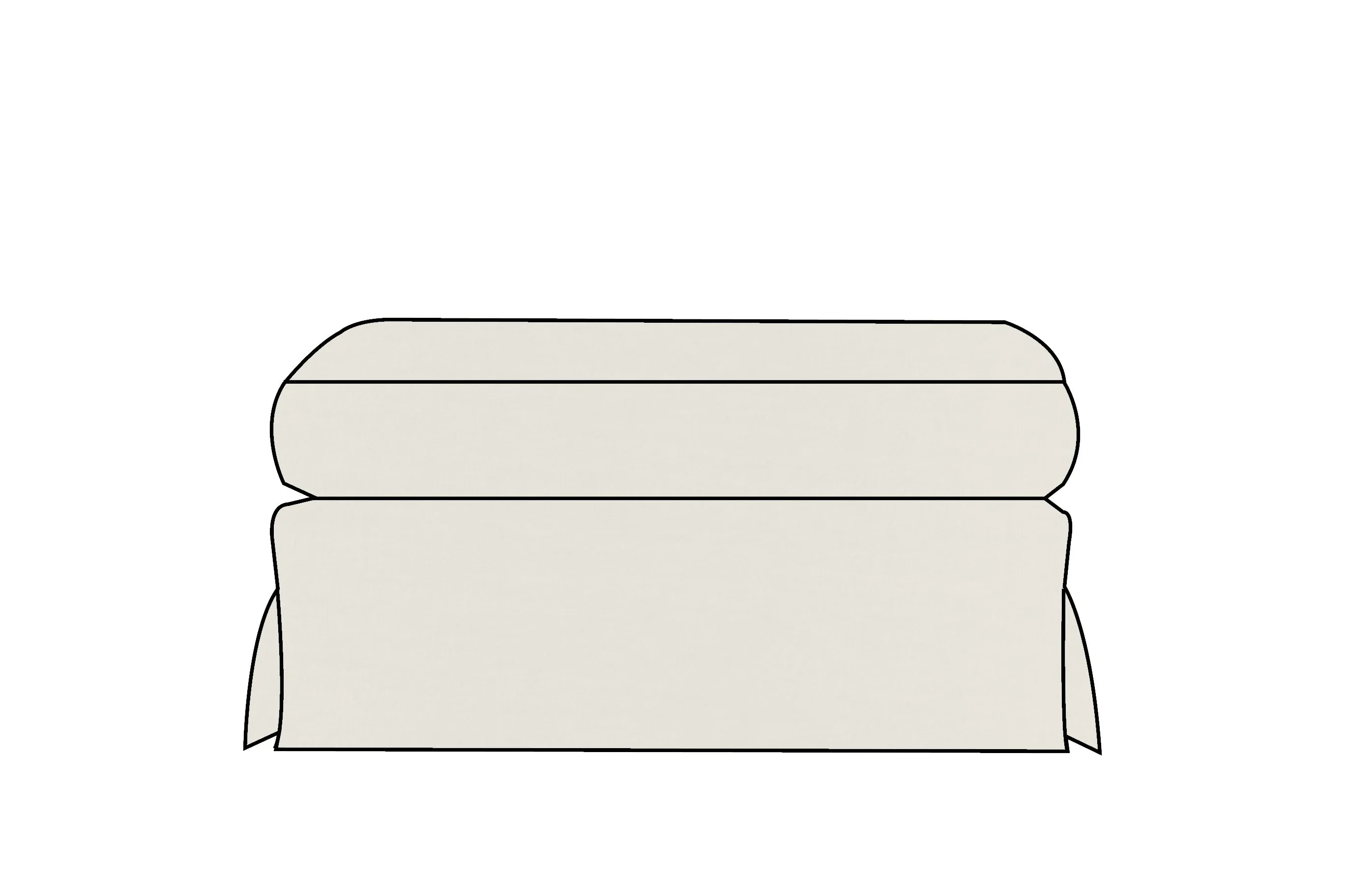 Kate | Bench Footstool Extra Loose Cover | Capri Dove