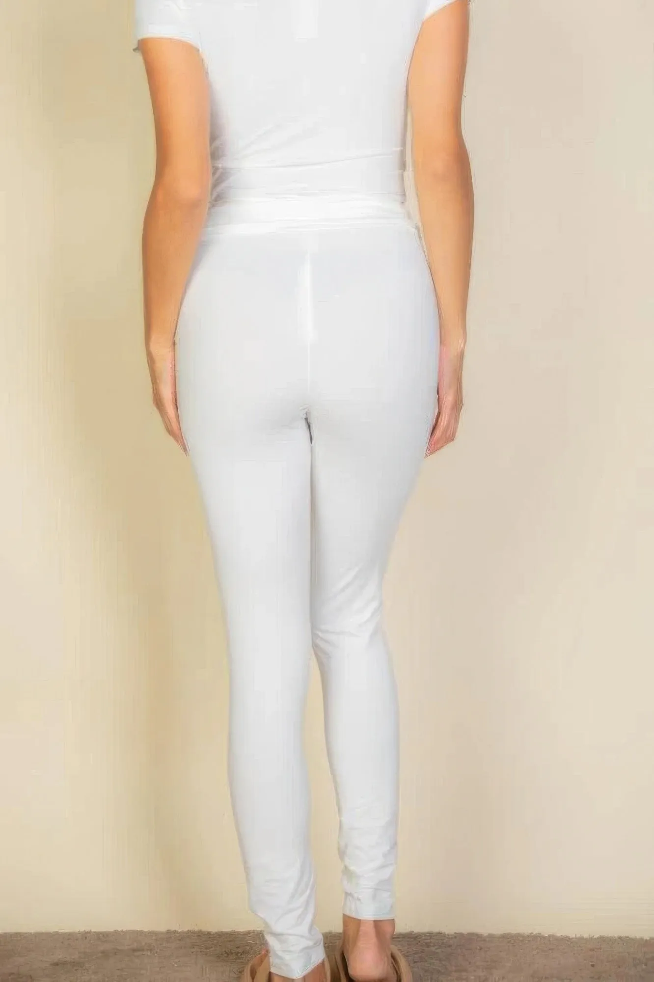 Medium Weight Stretchy Basic Solid Leggings