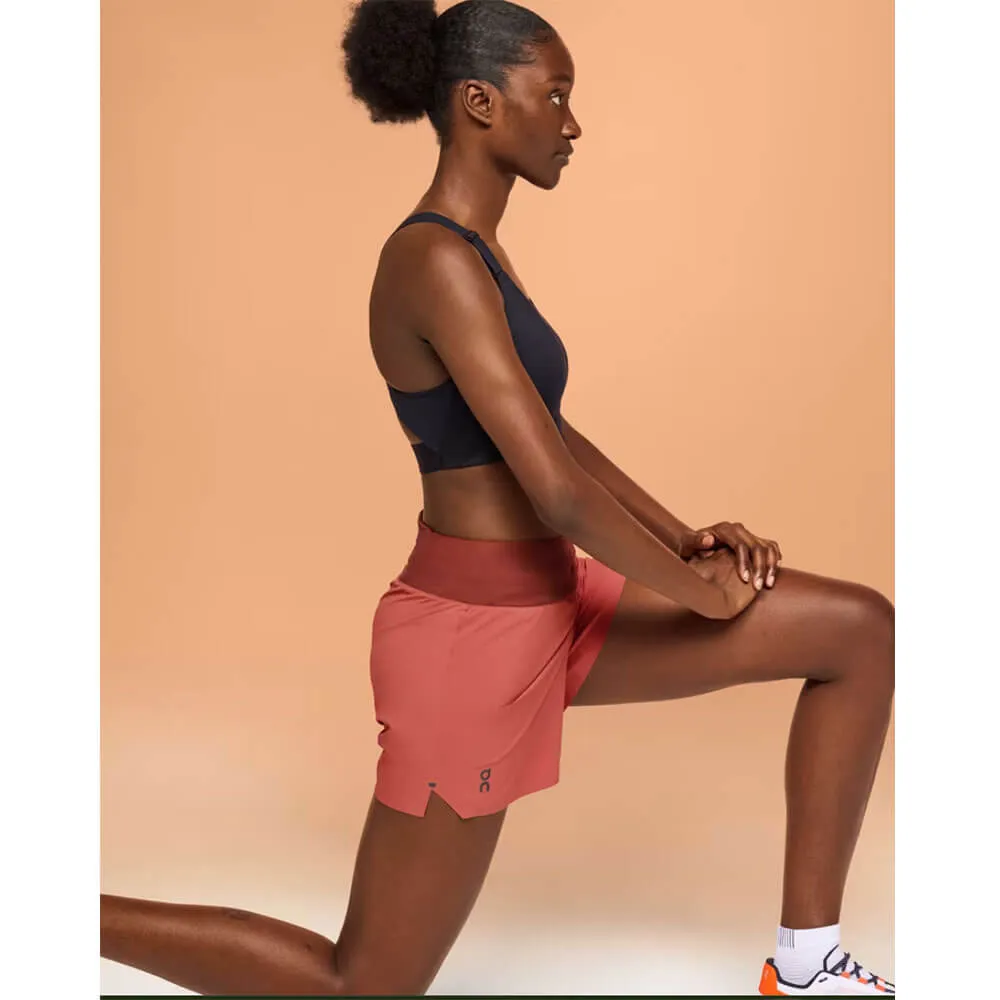 On Women's 5-Inch Performance Running Shorts - Auburn / Ruby