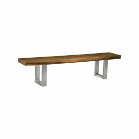 Origins Straight Edge Bench Brushed Stainless Legs