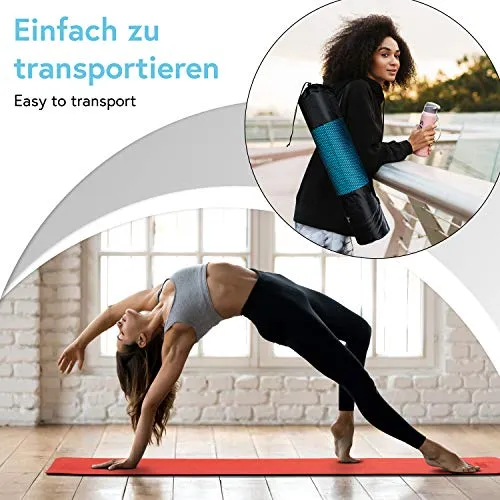 Powrx Nonslip Yoga Mat 67 X 24 Inch Turquoise 3layer Tech Carry Strap Bag