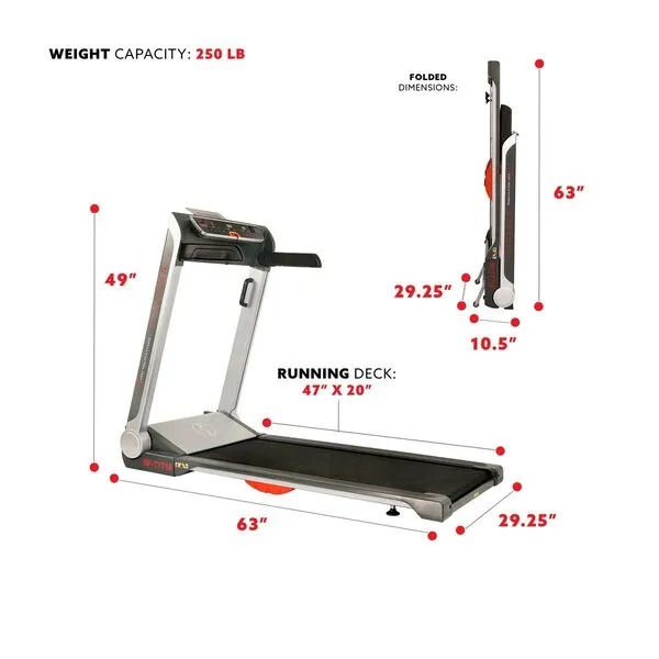Pro Treadmill Wide Flat Folding and Low Deck