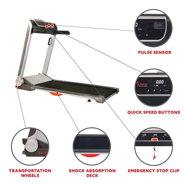 Pro Treadmill Wide Flat Folding and Low Deck