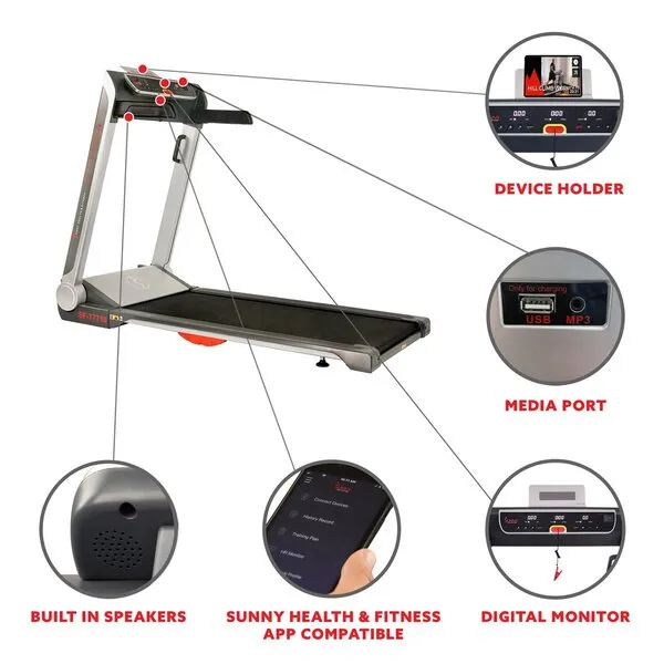 Pro Treadmill Wide Flat Folding and Low Deck