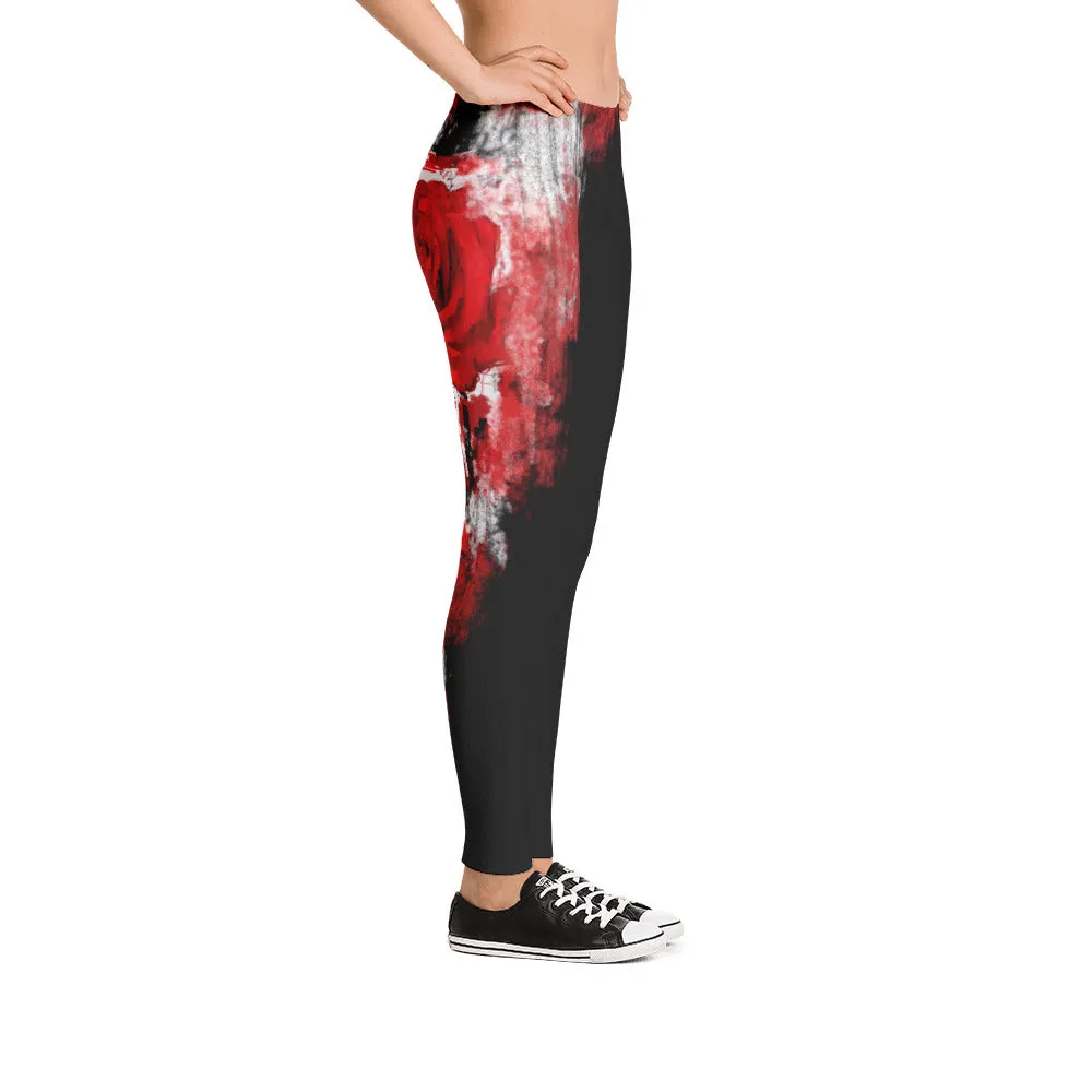 "A single rose" Low waist Leggings