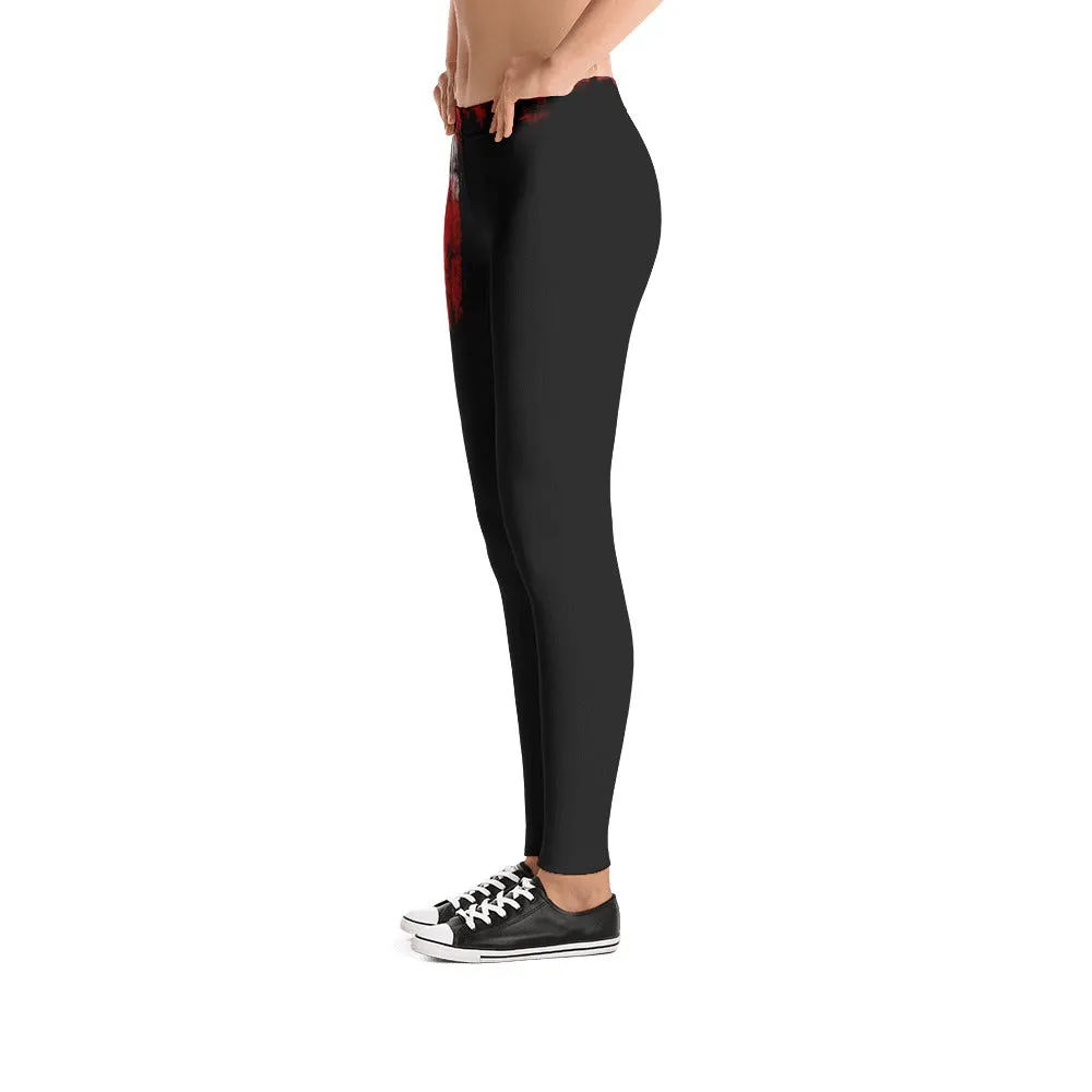 "A single rose" Low waist Leggings