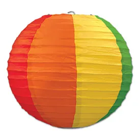 Rainbow Paper Lanterns - 3 Pack (9 1/2" Diameter)