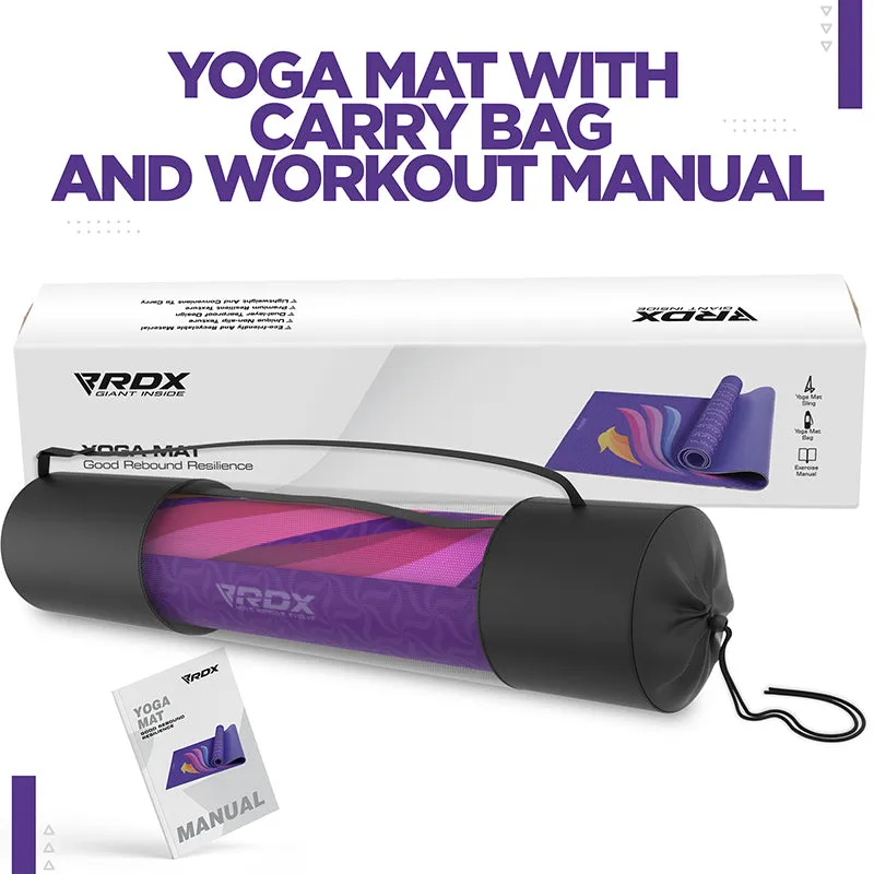 RDX D2 Iris 6mm PVC Yoga Mat Orchid Phoenix