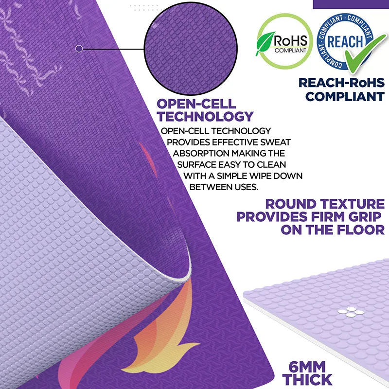 RDX D2 Iris 6mm PVC Yoga Mat Orchid Phoenix