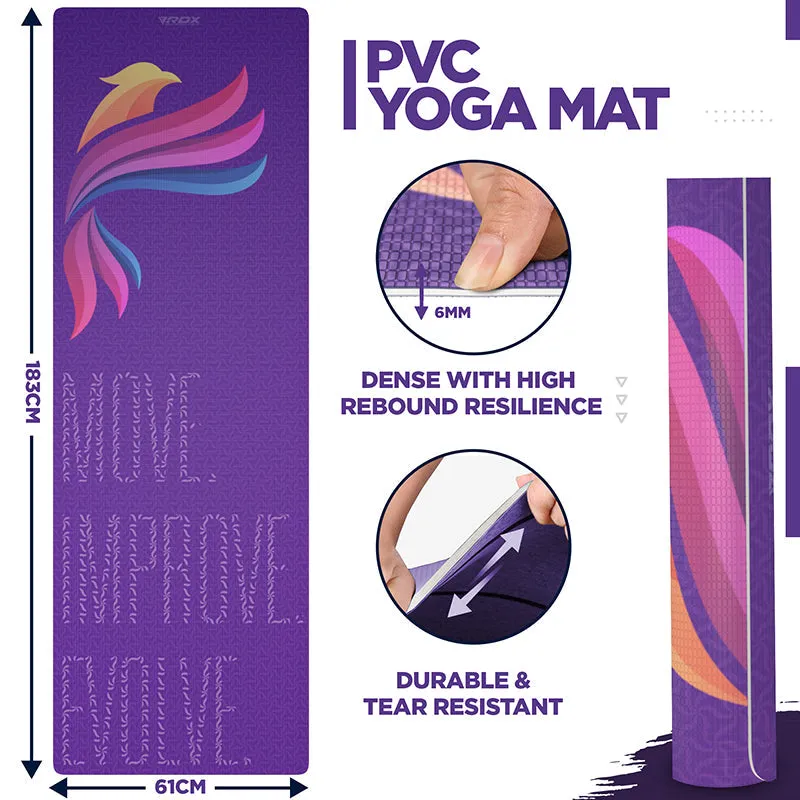 RDX D2 Iris 6mm PVC Yoga Mat Orchid Phoenix