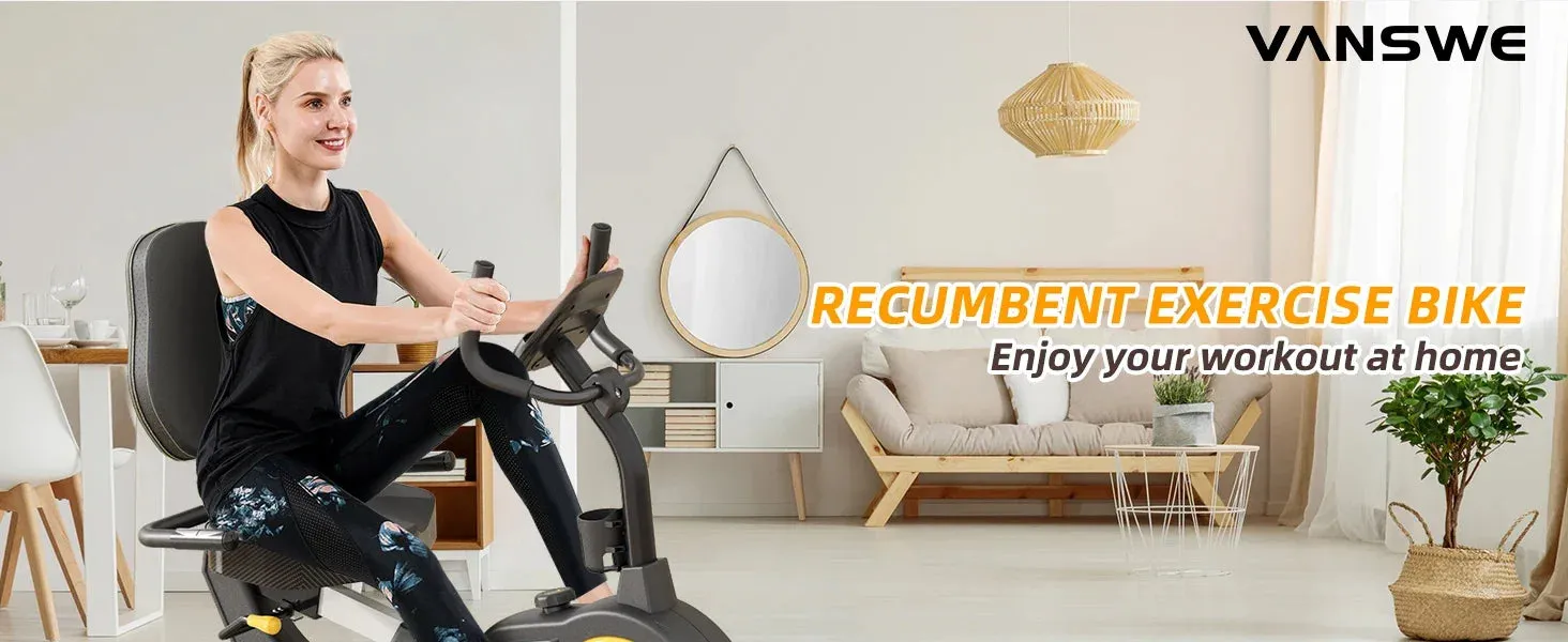 Recumbent Exercise Bike, Recumbent Stationary Bikes for Home 400 LBS Weight Capacity, Exercise Bike for Home Seniors with