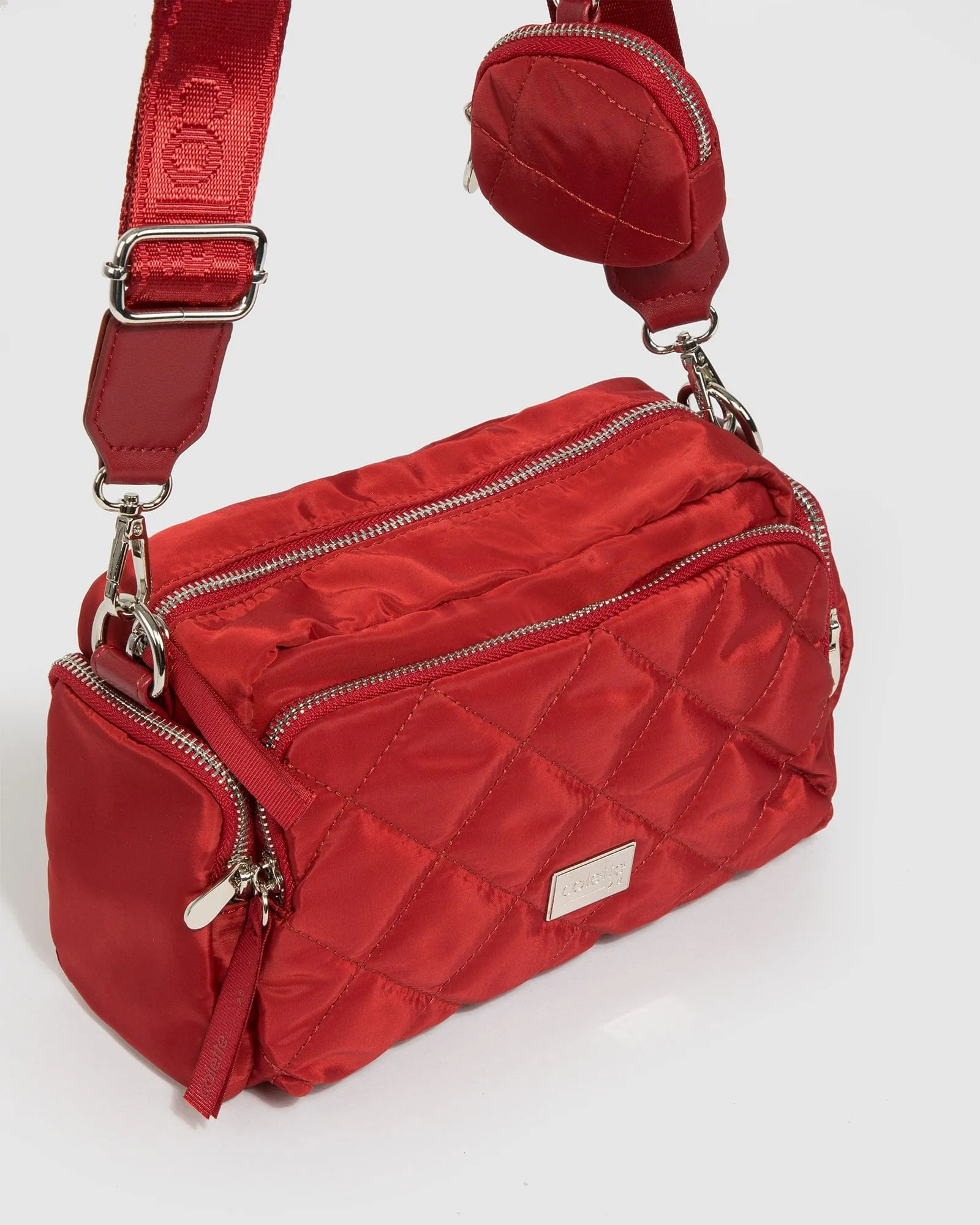 Red Harper Nylon Crossbody Bag