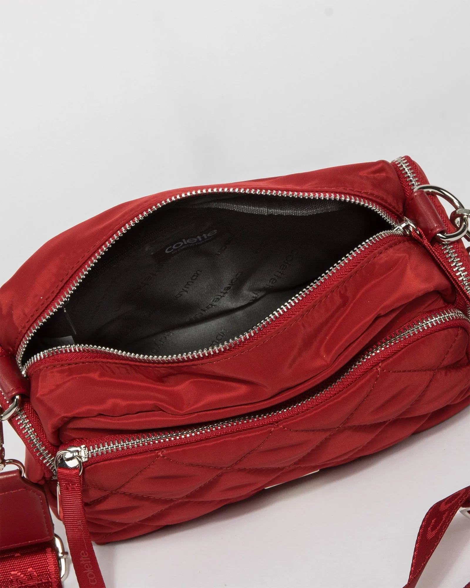 Red Harper Nylon Crossbody Bag