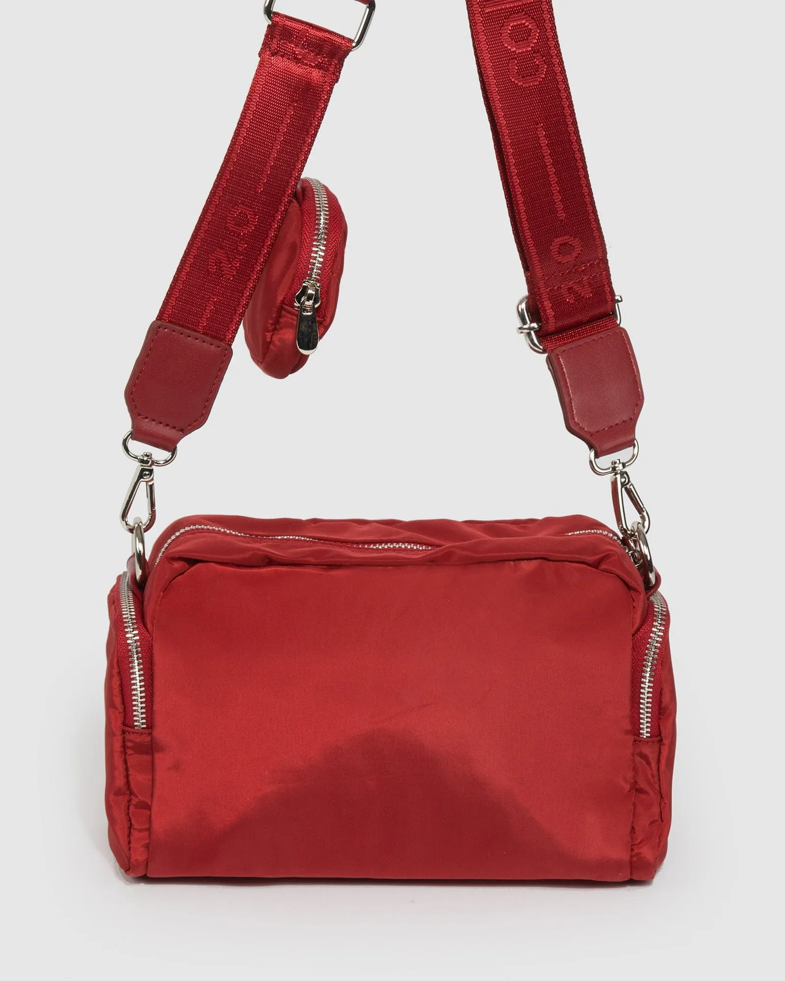 Red Harper Nylon Crossbody Bag