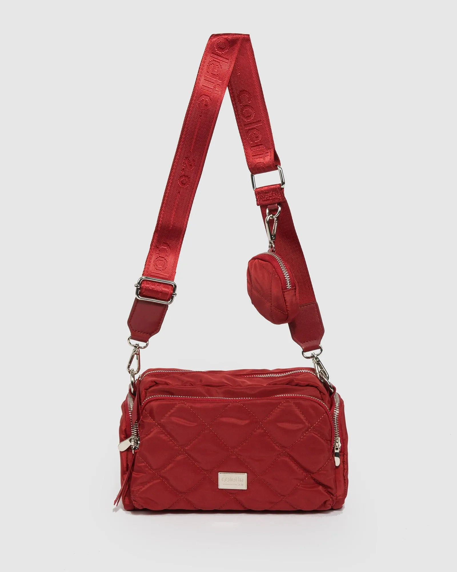 Red Harper Nylon Crossbody Bag