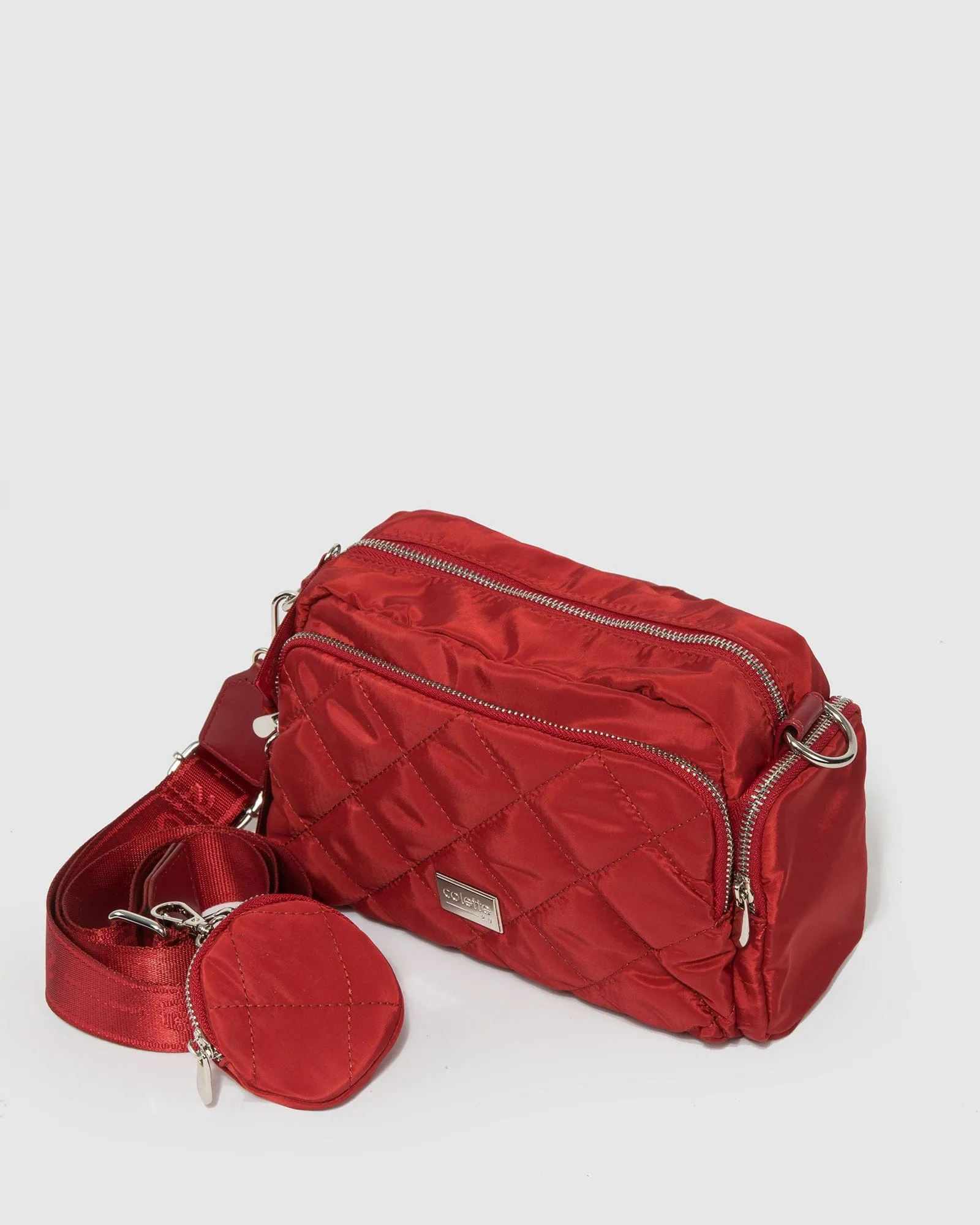 Red Harper Nylon Crossbody Bag