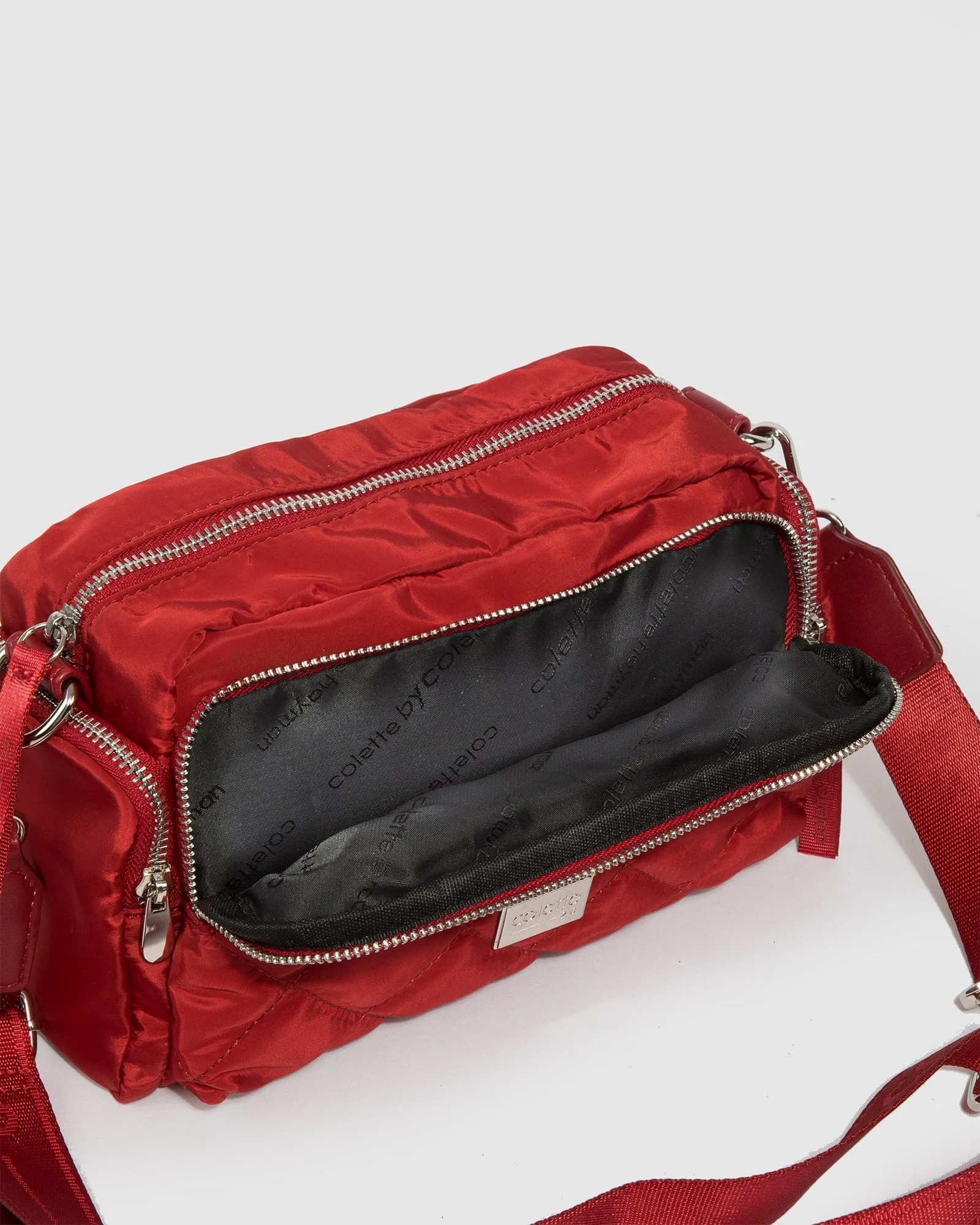 Red Harper Nylon Crossbody Bag