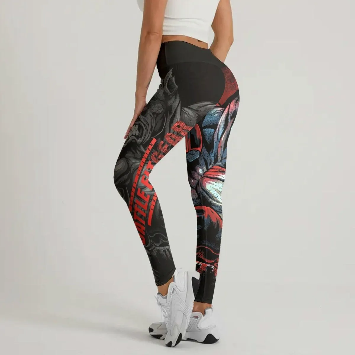 Red Rage Pitbull Boxing Leggings