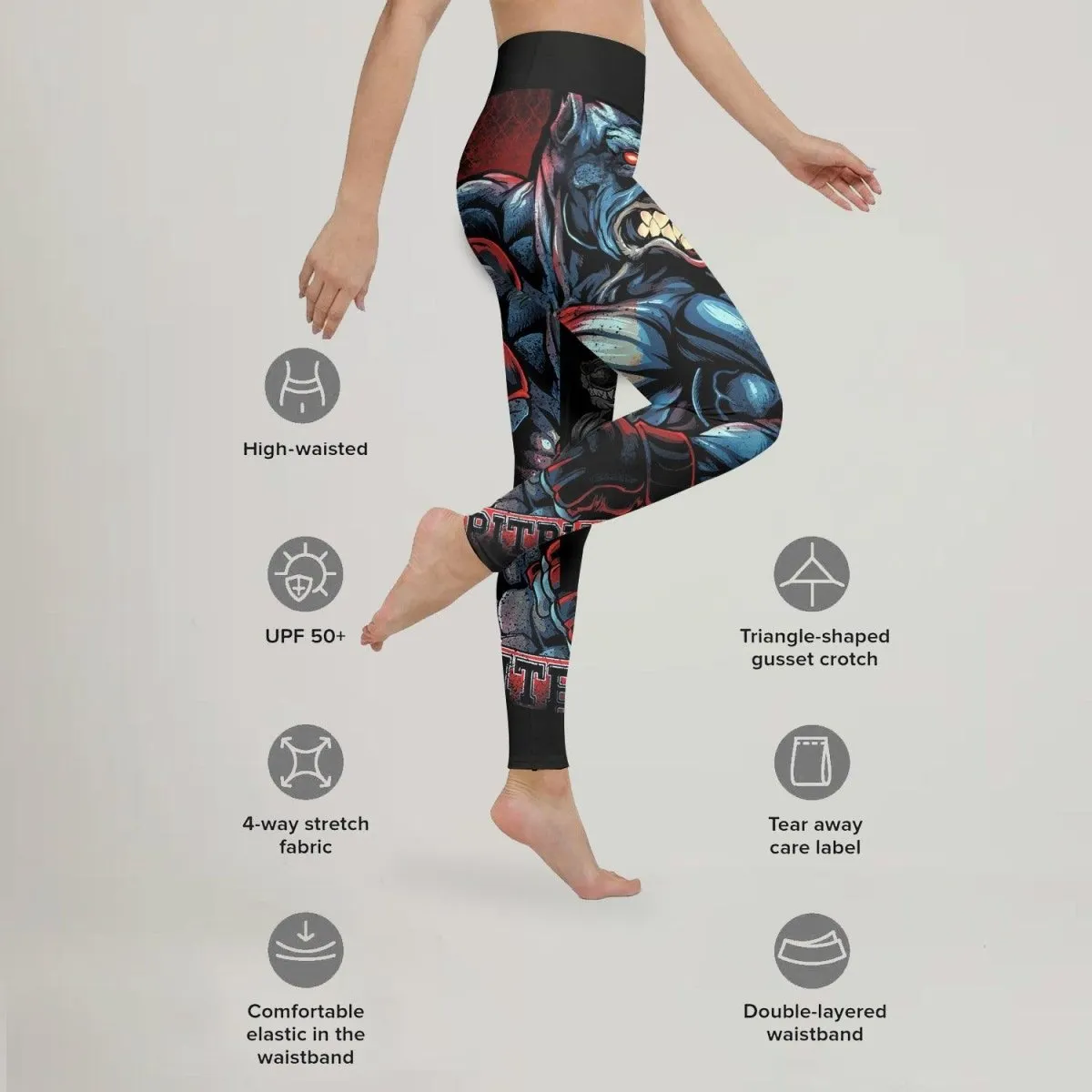 Red Rage Pitbull Boxing Leggings