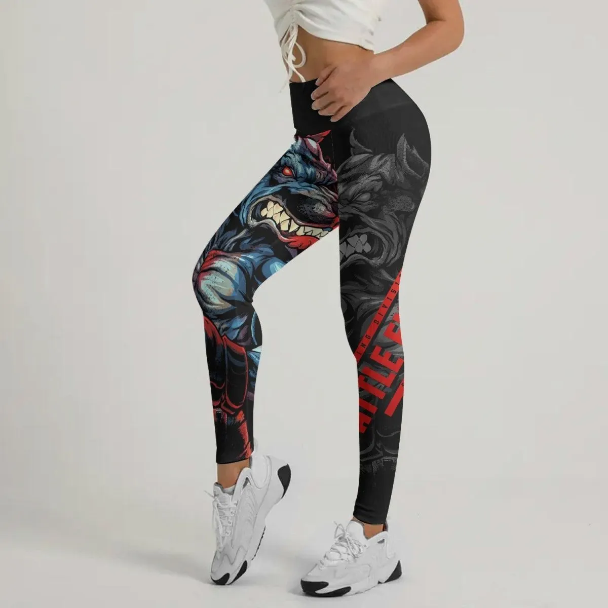 Red Rage Pitbull Boxing Leggings