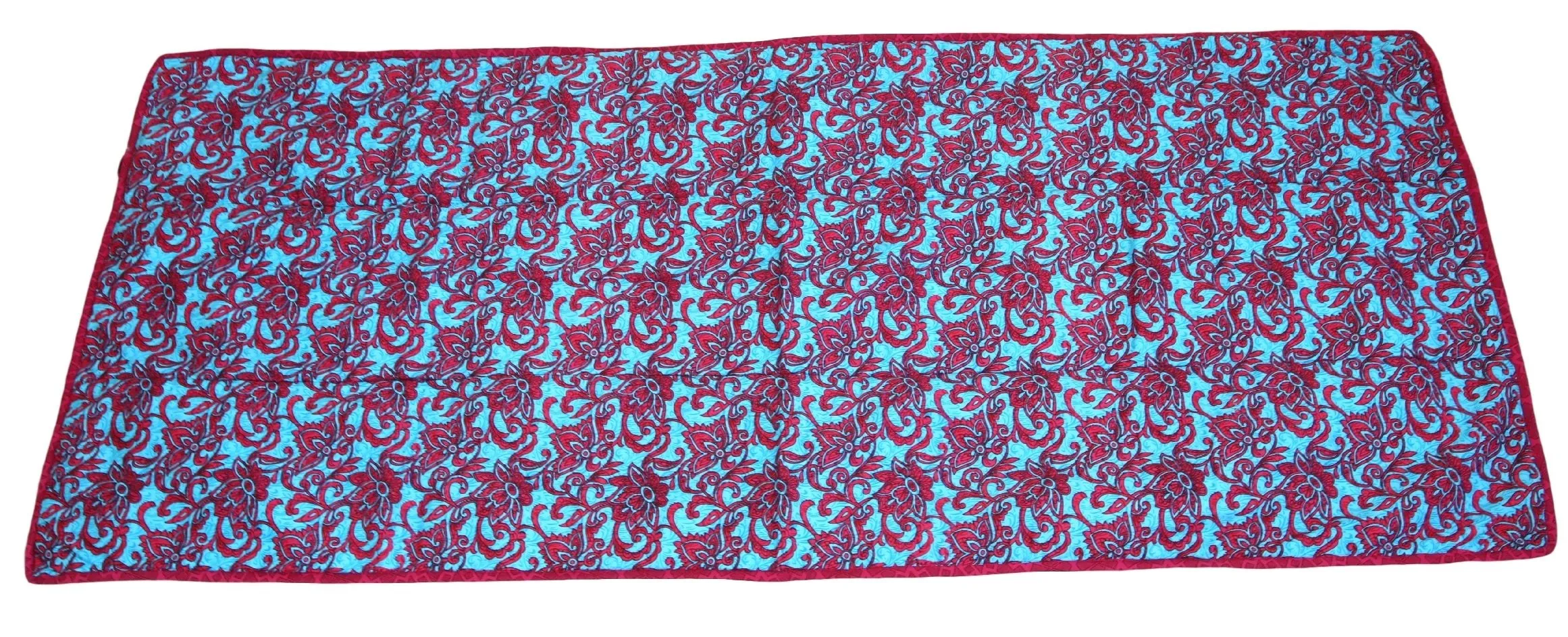 ShalinIndia Yogamat For Women And Girls Cotton Printed Reversible Cushioned,YMT02-2611,Blue,70X30 Inch