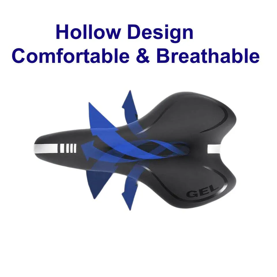 Silica Gel PU Leather Mountain Mtb Road Bicycle Saddle with Breatherable Hollow Bike Bicycle Saddle Seat Cushion Pad