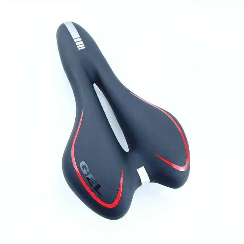 Silica Gel PU Leather Mountain Mtb Road Bicycle Saddle with Breatherable Hollow Bike Bicycle Saddle Seat Cushion Pad